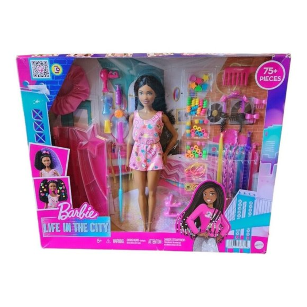 Barbie Life in‎ the City:  Braid, Style & Care African American Playset NIB